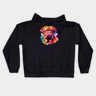 Watercolor Dogue De Bordeaux Kids Hoodie